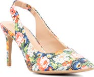 NEW YORK AND COMPANY Steph Snake Embossed Pointed Toe Slingback Pump