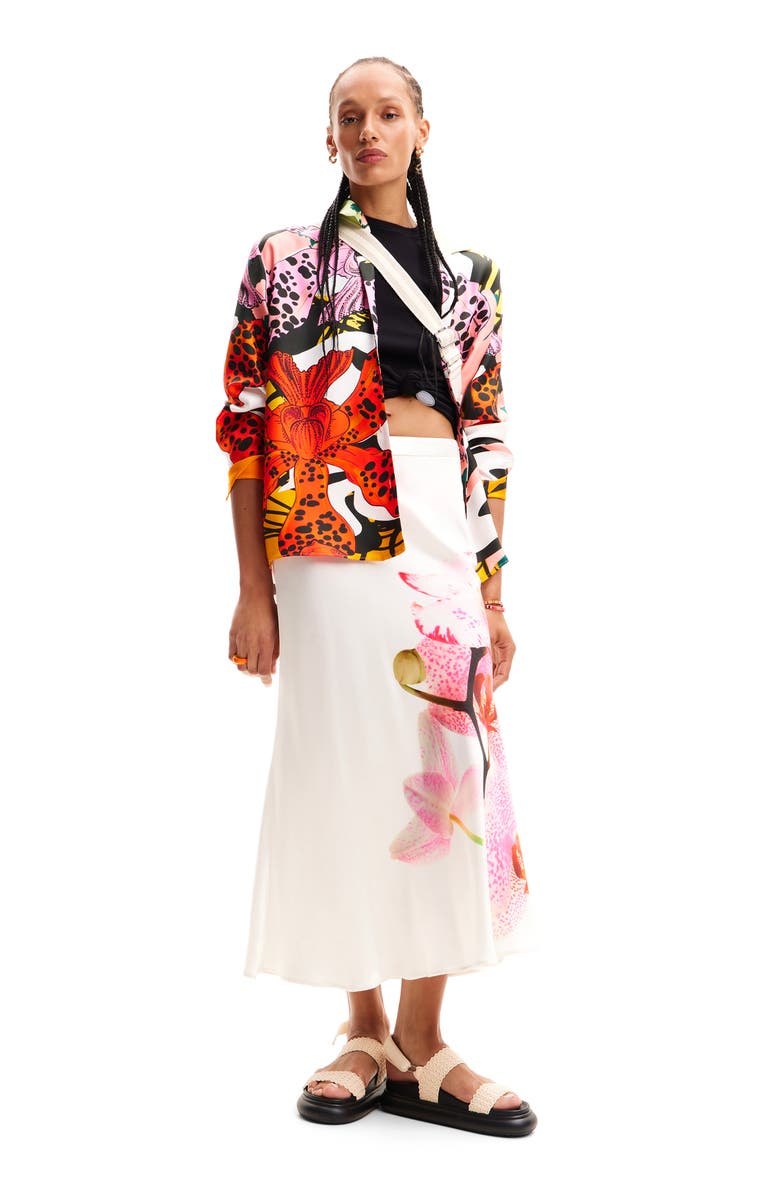 Desigual M. Christian Lacroix Orchid Midi Skirt, Alternate, color, 