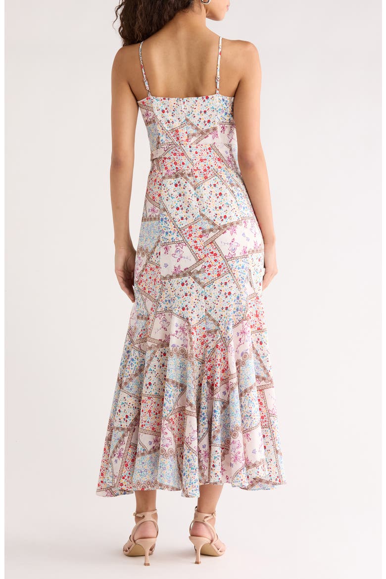 Minzi Floral Hagny Pleated Midi Dress, Alternate, color, LAVENDER-MULTI