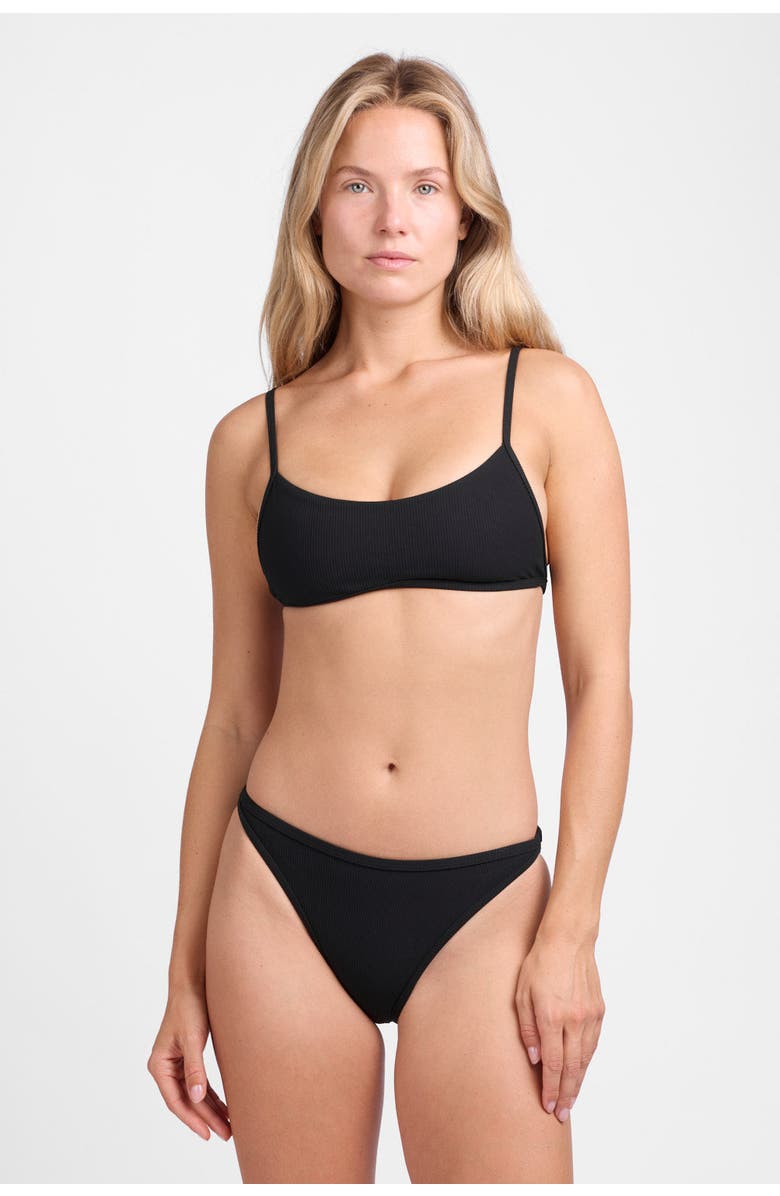 JOLYN Melissa Bikini Bottom, Main, color, Black Ribbed