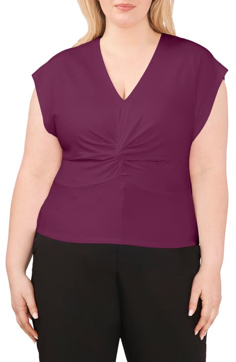 Twist Front Knit Top (Plus Size)