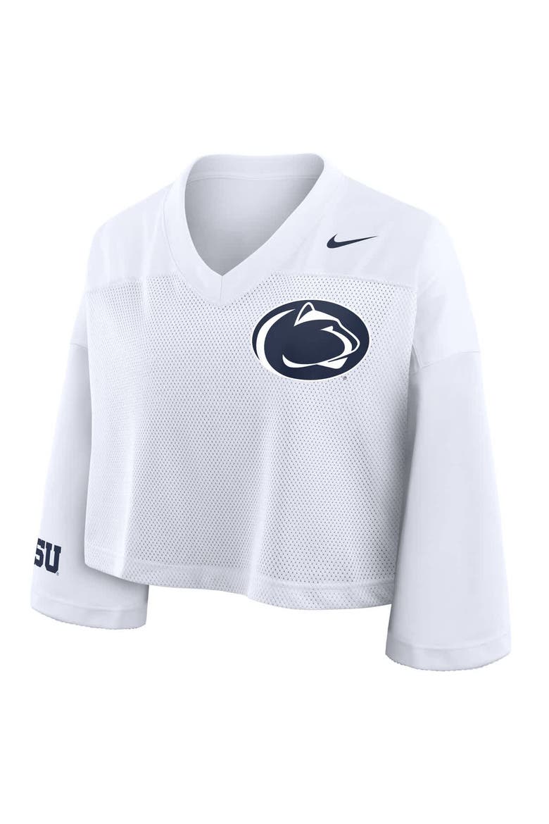 Women's Nike White Penn State Nittany Lions Cropped Mesh Dri-FIT Fashion Jersey, Alternate, color, White