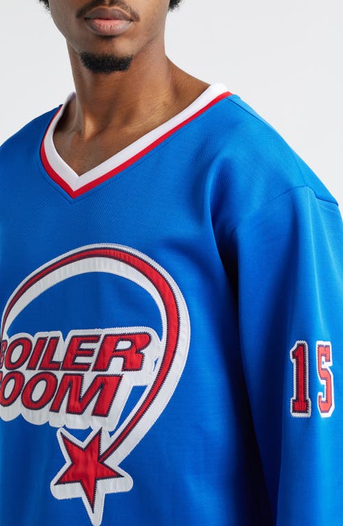 Boiler Room Oversize Hockey Jersey In Blue