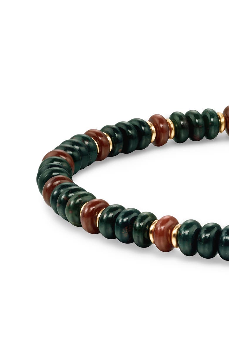 David Yurman Men's Spiritual Beads Bracelet in 18K Yellow Gold with Bloodstone and Red Jasper, Alternate, color, 18K Gold