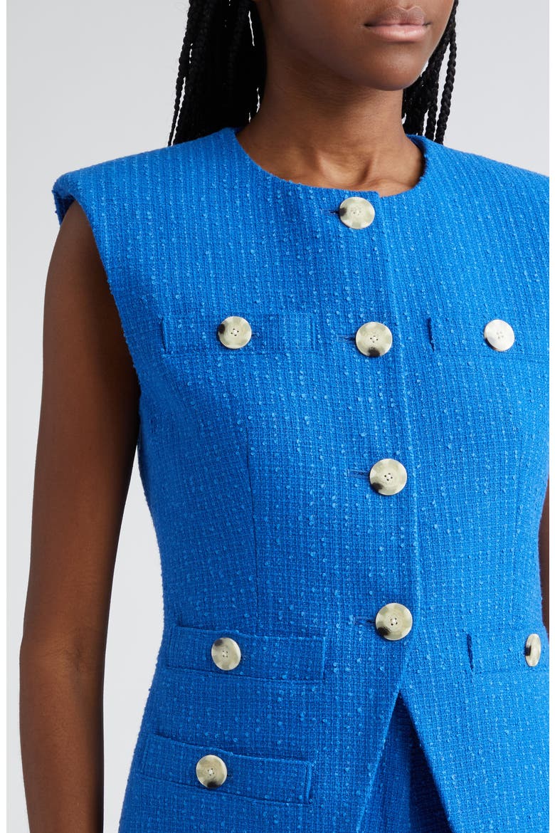 Tamara Cotton Blend Cutaway Vest, Alternate, color, COBALT