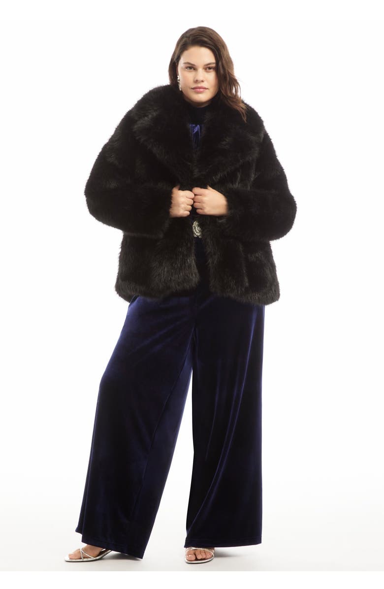 June + Vie Velvet Mock Neck Peplum Top, Alternate, color, Inkling