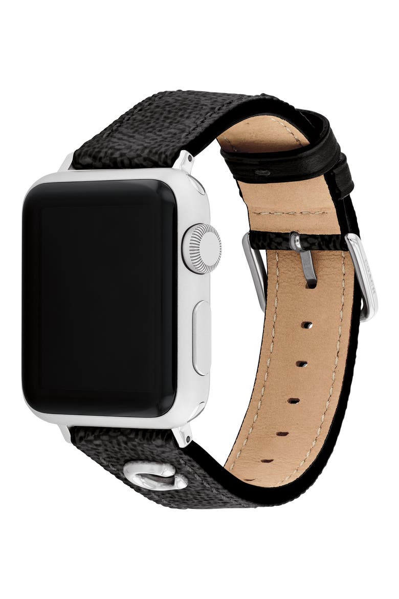 20mm Apple Watch® Watchband, Alternate, color, BLACK