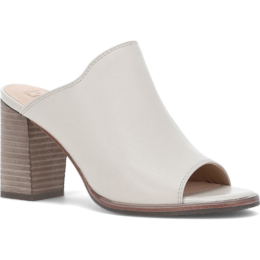 Frye Stella Leather Block-heel Mule Sandals In Ivory