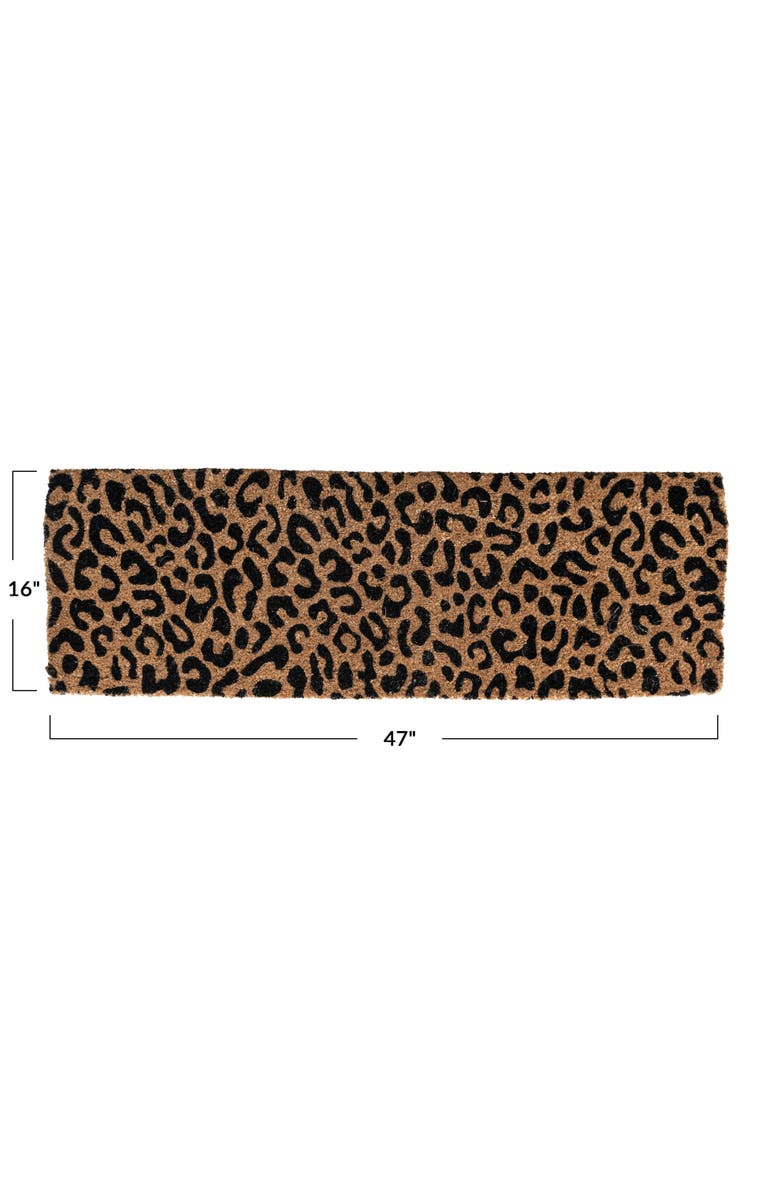 Storied Home Natural Coir Double Doormat with Leopard Print, Natural, Alternate, color, Natural