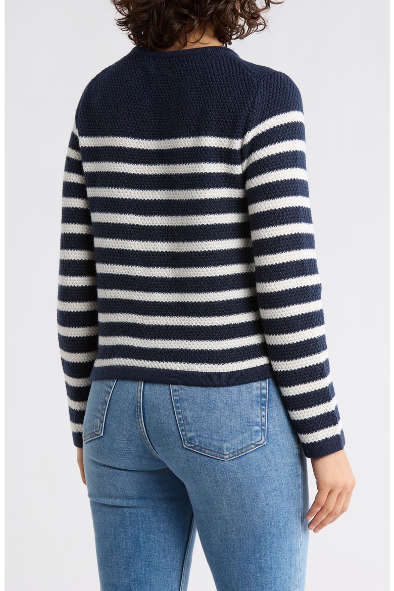 Stripe Sweater Jacket, Alternate, color, NAVY STILL- IVORY STRIPE