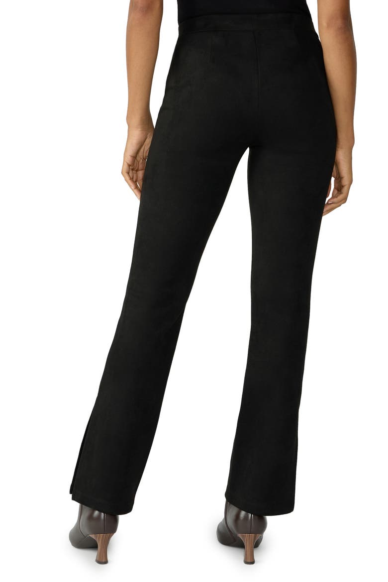 Abbey Slit Hem Faux Suede Pants, Alternate, color, BLACK