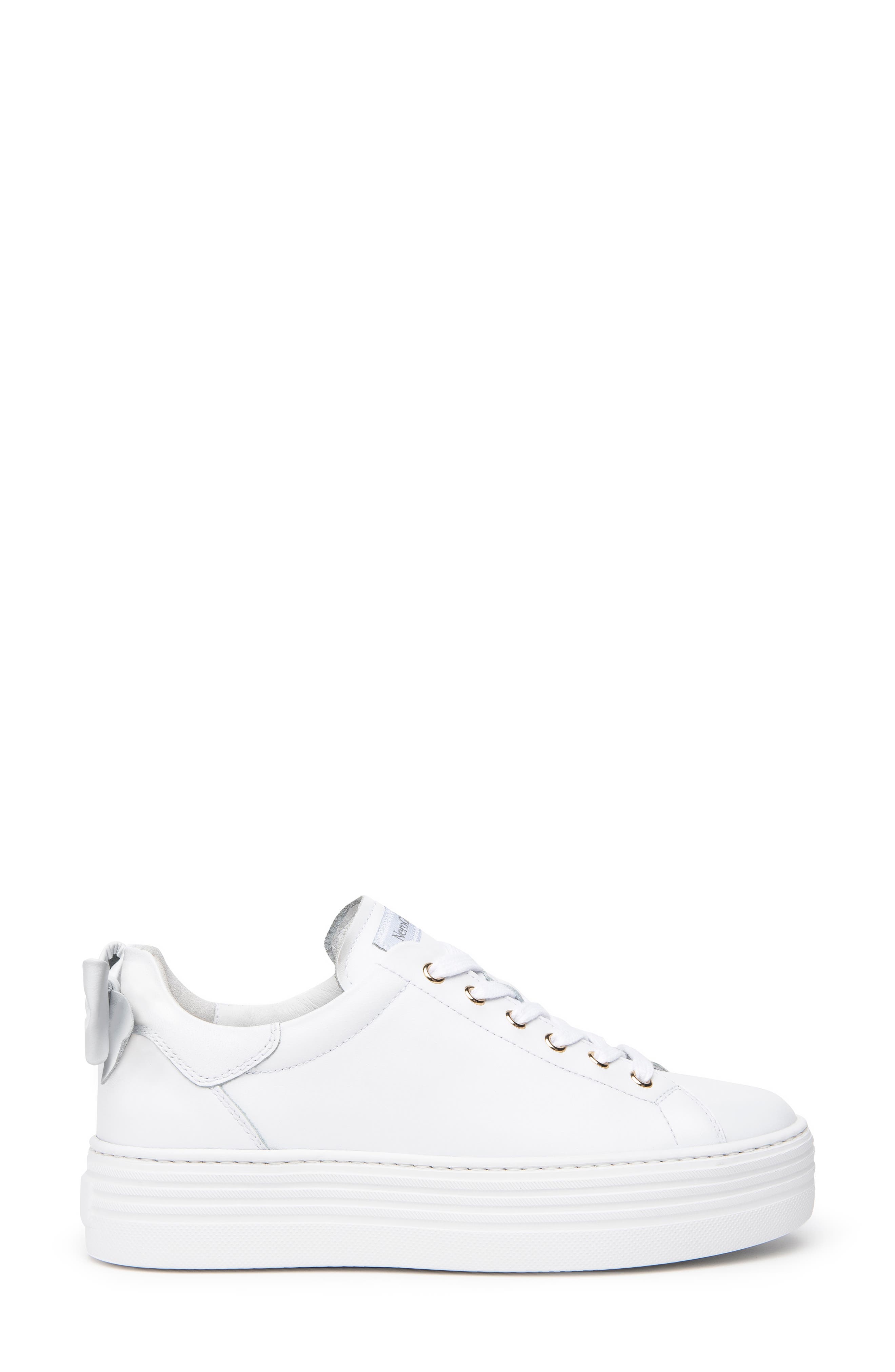 NeroGiardini Bow Platform Skate Sneaker, Alternate, color, White