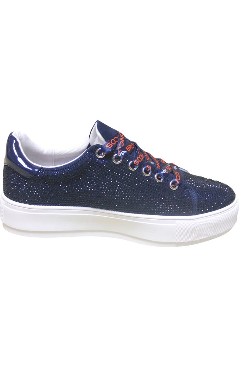 CUCE Women's Cuce Navy Denver Broncos Team Color Crystal Sneakers, Alternate, color,