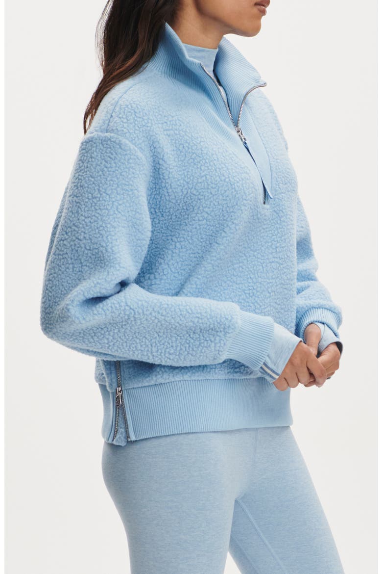 Jaylin High Pile Fleece Half-Zip Pullover, Alternate, color, GLACIER BLUE