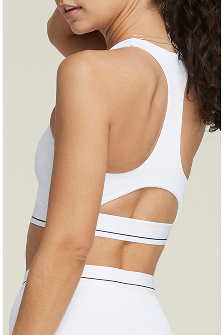 Doubles Racerback Medium Impact Sports Bra, Alternate, color, BRIGHT WHITE
