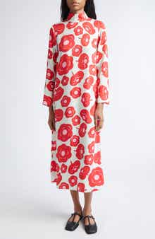 Marimekko Aikakausi Long Sleeve Midi Shift Dress