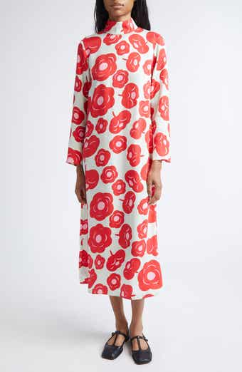 Marimekko Aikakausi Long Sleeve Midi Shift Dress