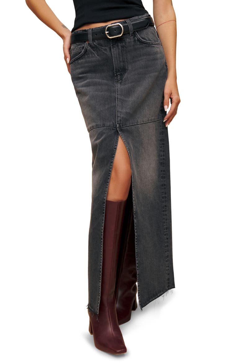 Tazz Denim Maxi Skirt, Main, color, LIMAN