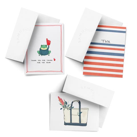 Everyday Greeting Card Pack Sets (3 ct, Assorted) Tote, 1 For The Team, Stripes THX