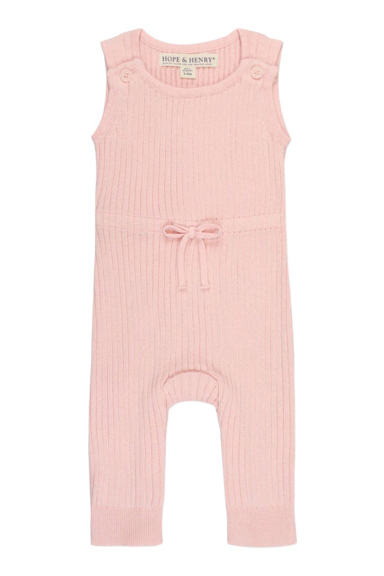 Baby Cinched Waist Romper & Jacquard Blanket Gift Set, Alternate, color, Light Pink