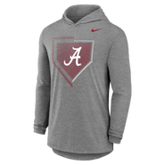 Nike Men's Nike Gray Alabama Crimson Tide 2026 NCAA Baseball Men's College World Series Dugout Long Sleeve Hooded T-Shirt