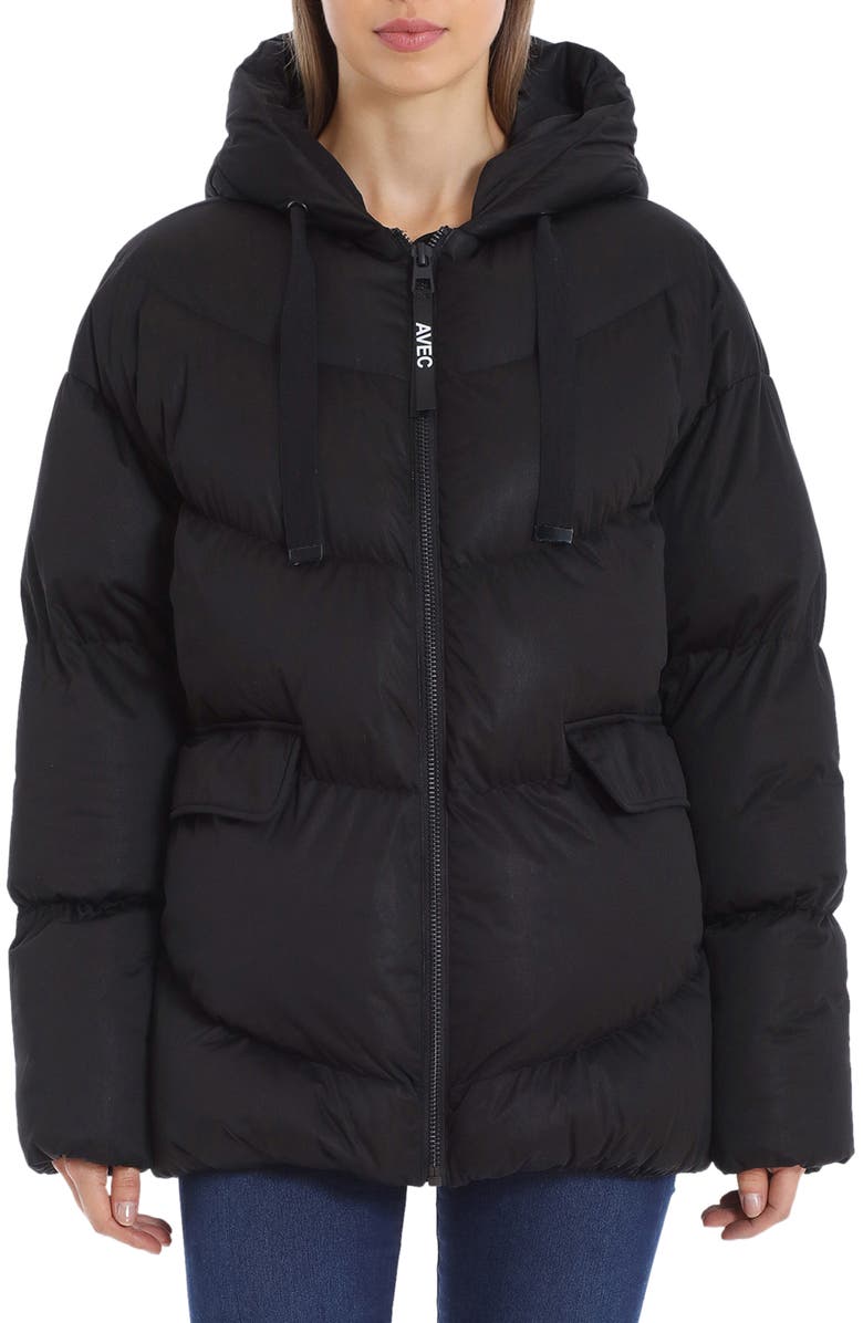 Avec Les Filles Water Resistant Hooded Cozy Duvet Puffer Jacket, Main, color, 