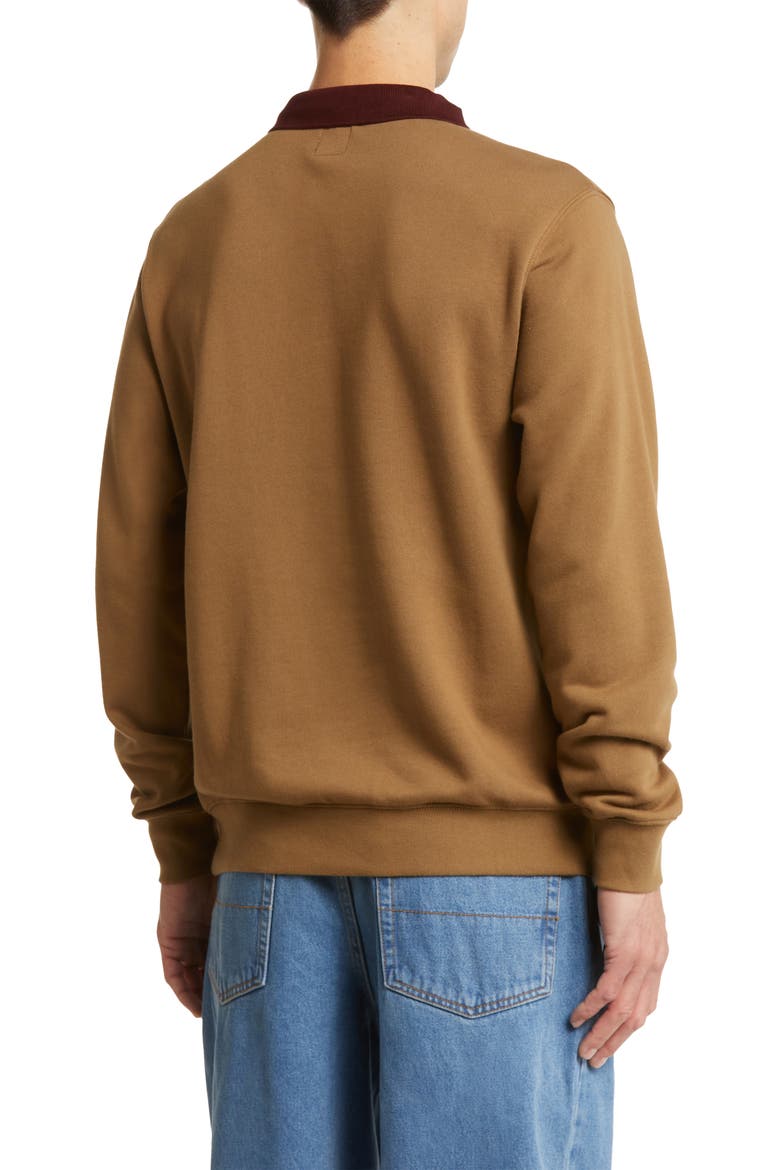 Spread Collar Cotton Blend Sweatshirt, Alternate, color, KANGAROO