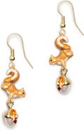 Bill Skinner Studio Squirrel & Acorn Drop Earrings