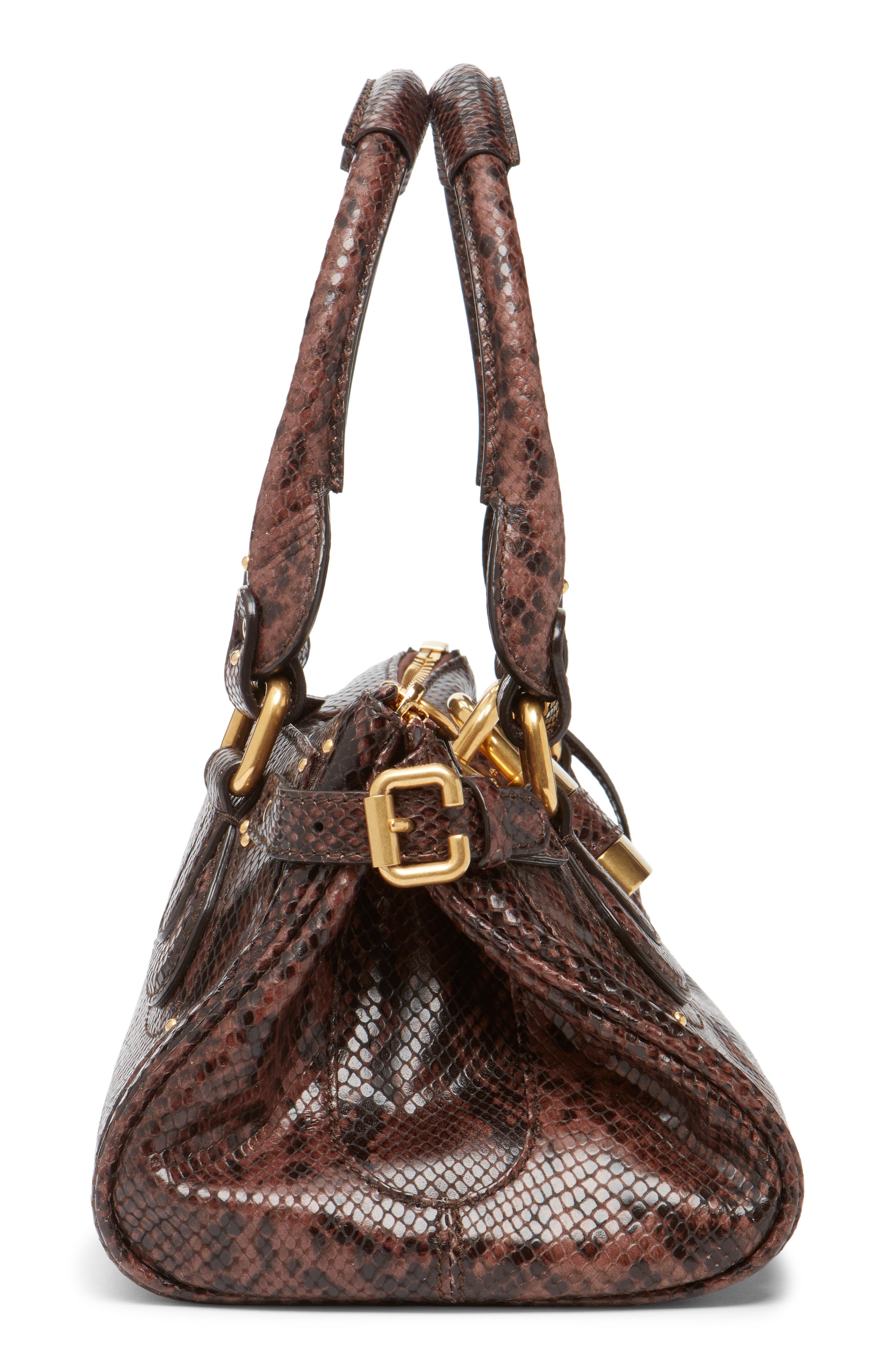 Paddington Python Print Shoulder Bag, Alternate, color, KOHL BROWN
