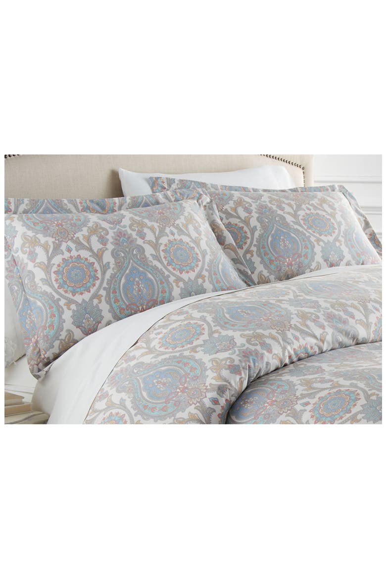 Boho Paisley Duvet Cover Set, Alternate, color, BOHO PAISLEY AQUA