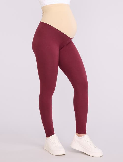 Motherhood Maternity Essential Stretch Secret Fit Over The Belly Maternity Leggings In Red