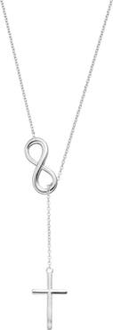 SIMONA Sterling Silver Infinity & Cross Pendant Necklace