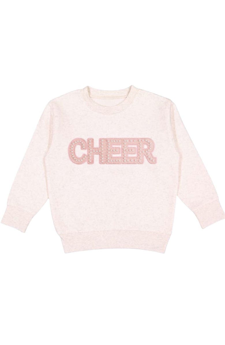 Sweet Wink Cheer Pearl Patch Sweatshirt, Main, color, Natural