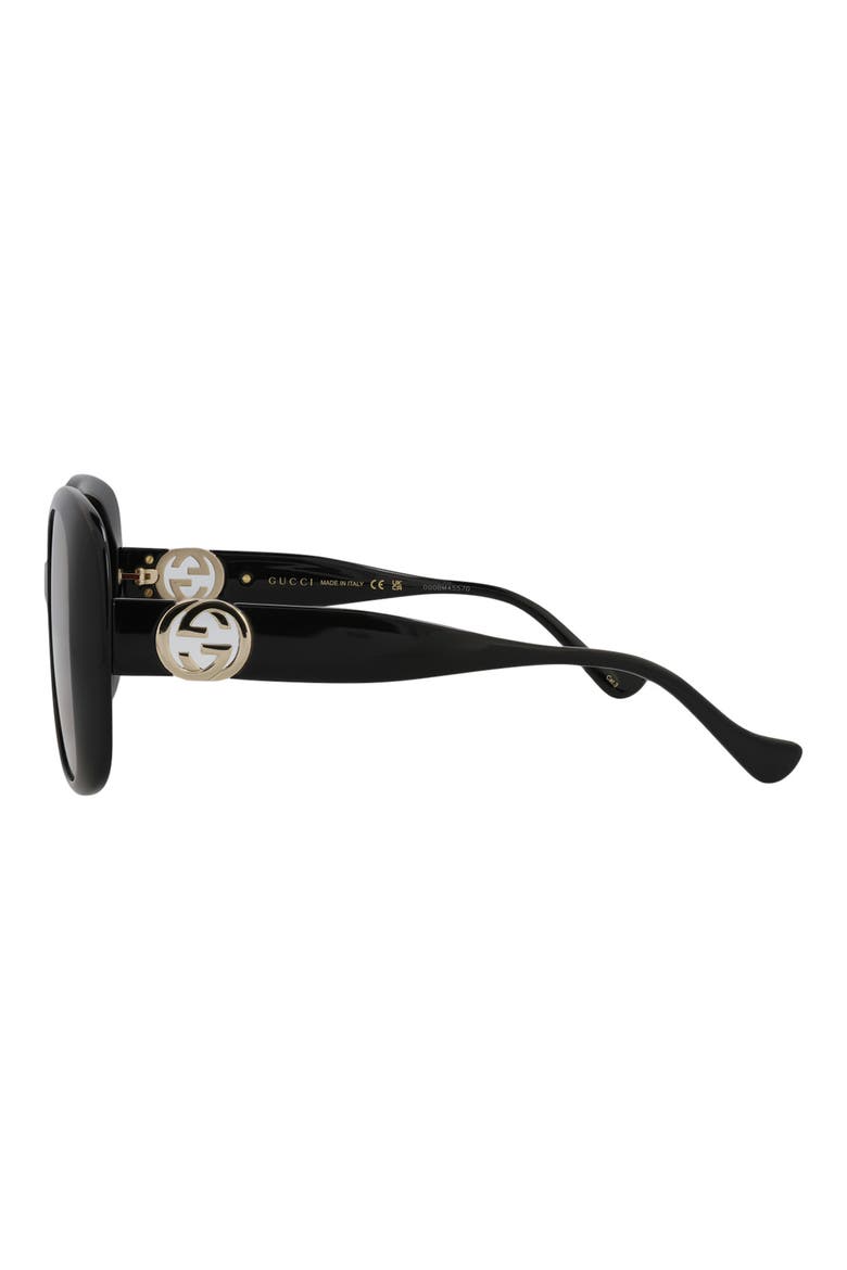 57mm Square Sunglasses, Alternate, color, BLACK BLACK BROWN