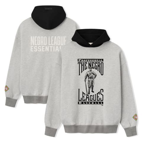 Men's Heather Gray/Black Fear of God x Negro Leagues Baseball Museum Fleece Pullover Hoodie