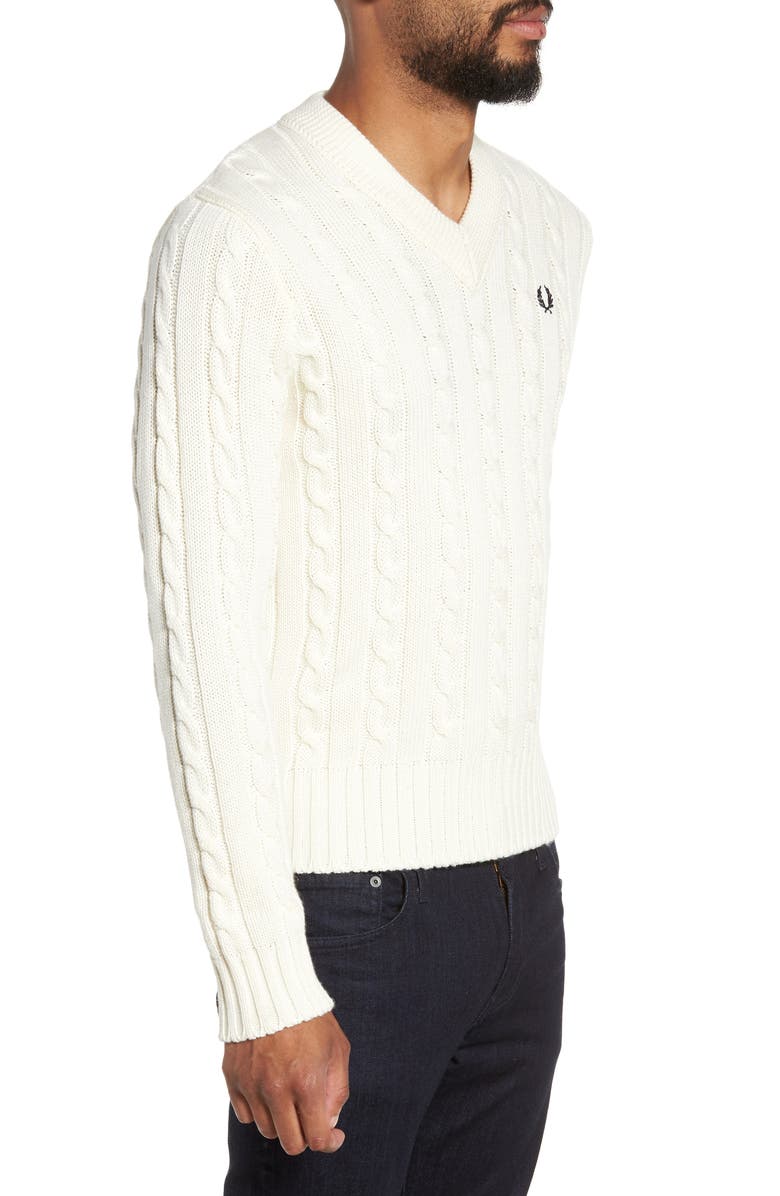 Fred Perry Wool Blend Cable Knit Sweater, Alternate, color, 