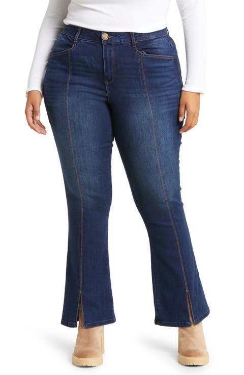 'Ab'Solution High Waist Itty Bitty Bootcut Jeans (Plus)
