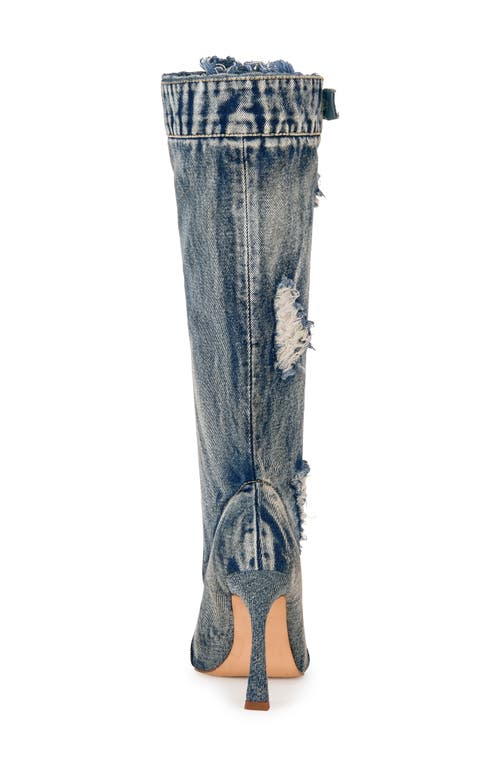 Azalea Wang Kazuki Knee High Boot In Denim