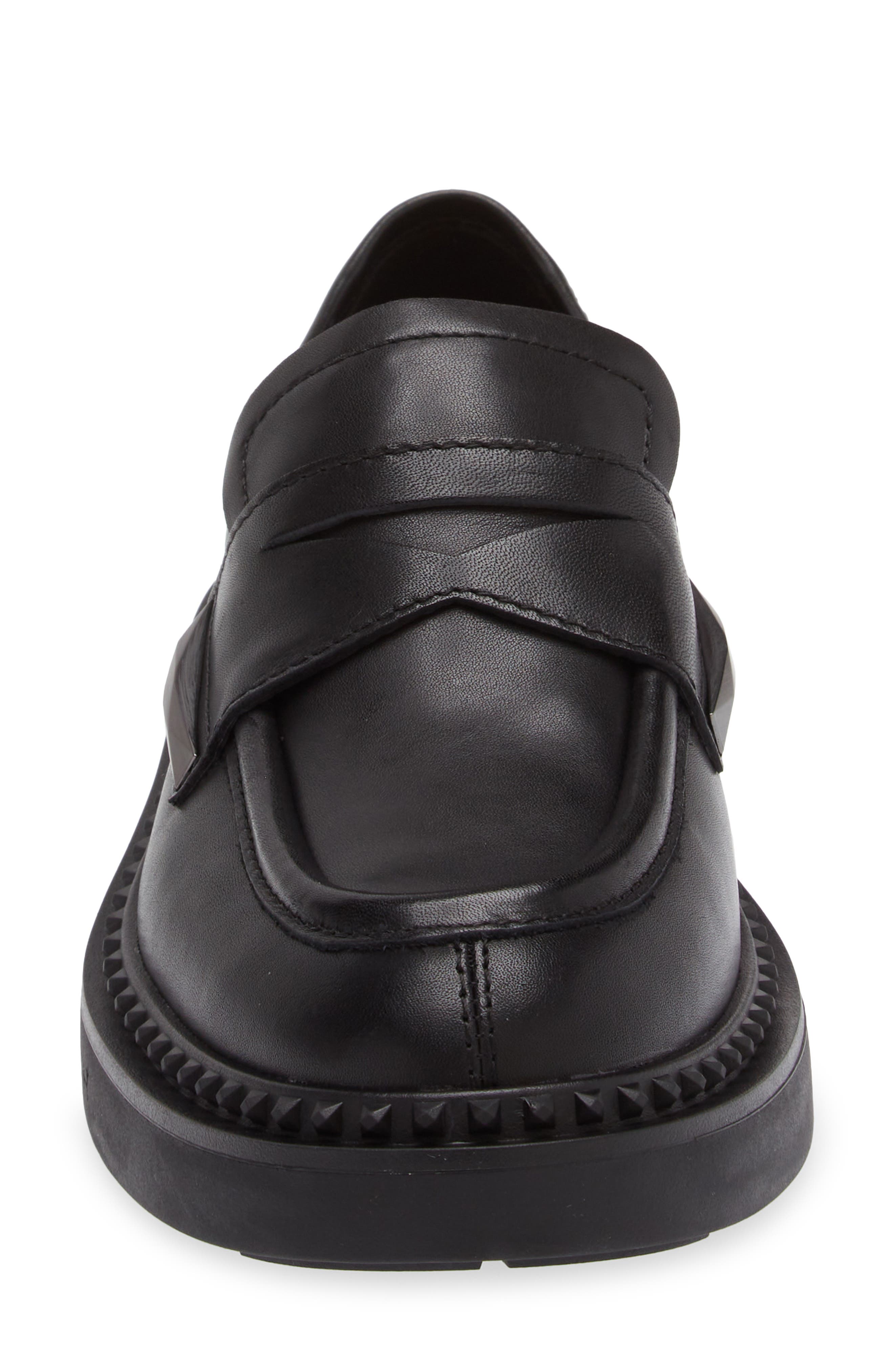 Medusa Lug Sole Loafer, Alternate, color, BLACK