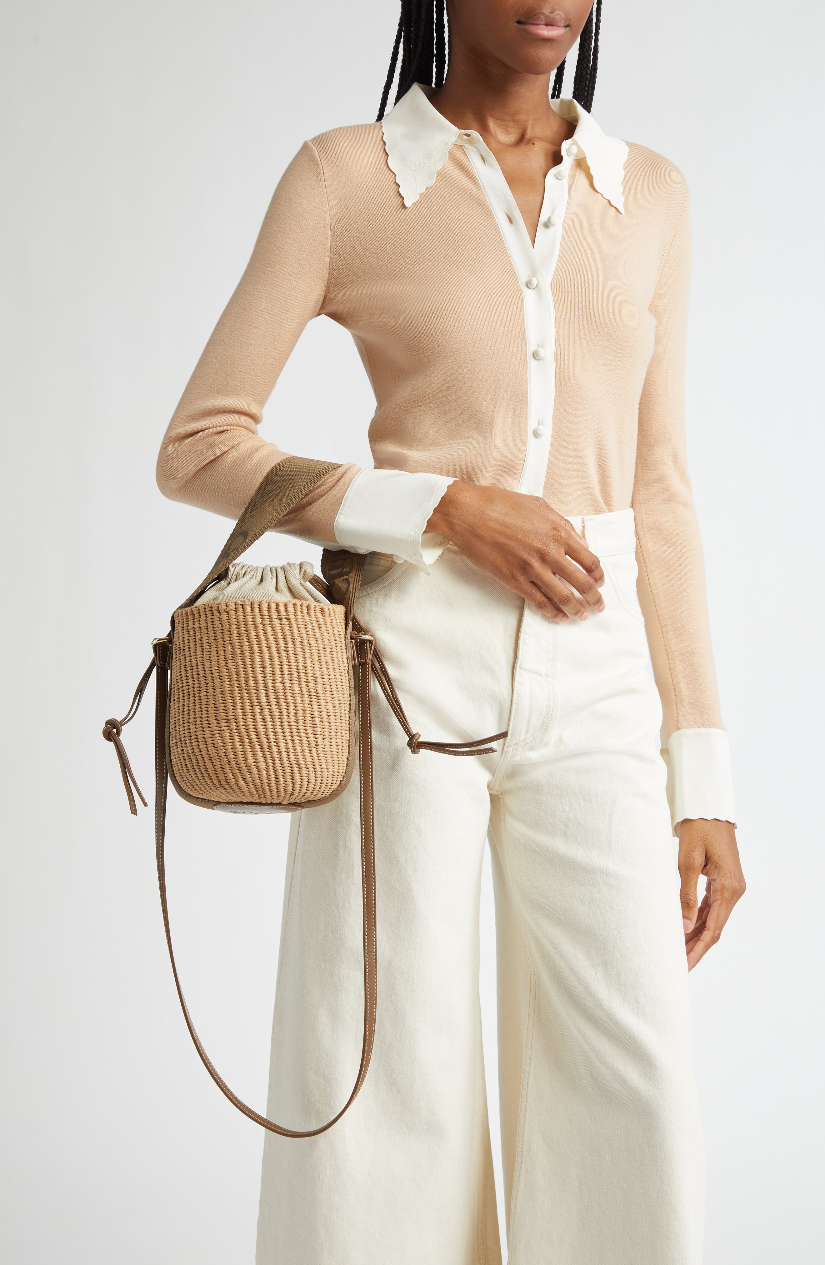Chloé Small Woody Basket Bucket Bag, Alternate, color, 