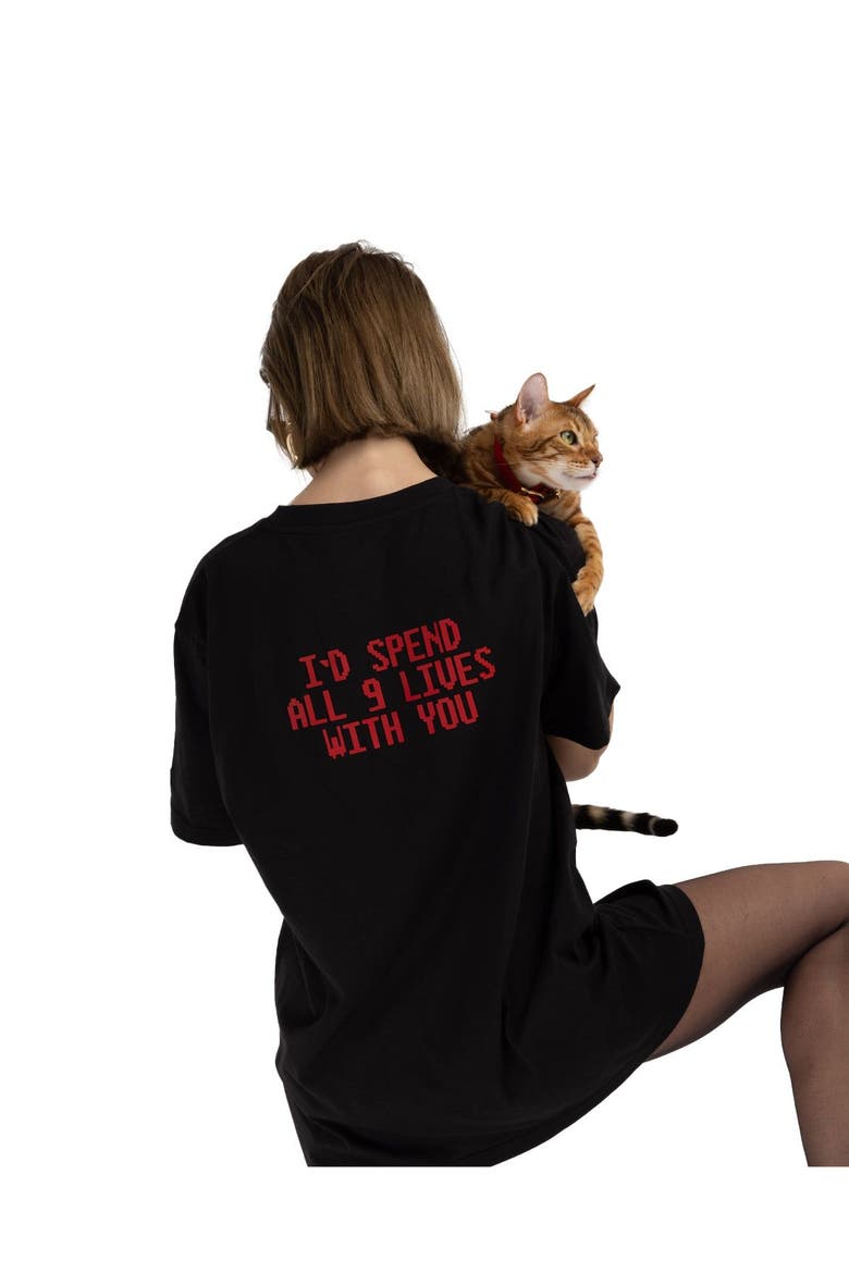 9 Lives T-shirt, Alternate, color, Black
