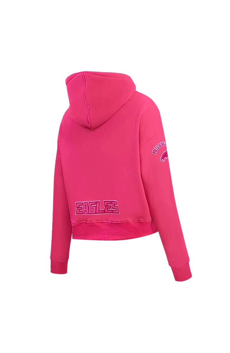 PRO STANDARD Women's Pro Standard Philadelphia Eagles Triple Pink Cropped Pullover Hoodie, Alternate, color, 