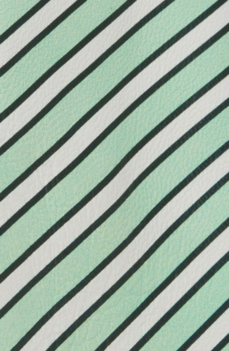 Bottega Veneta Stripe Lambskin Leather Tie, Alternate, color, 1800 White/ Mint/ Green