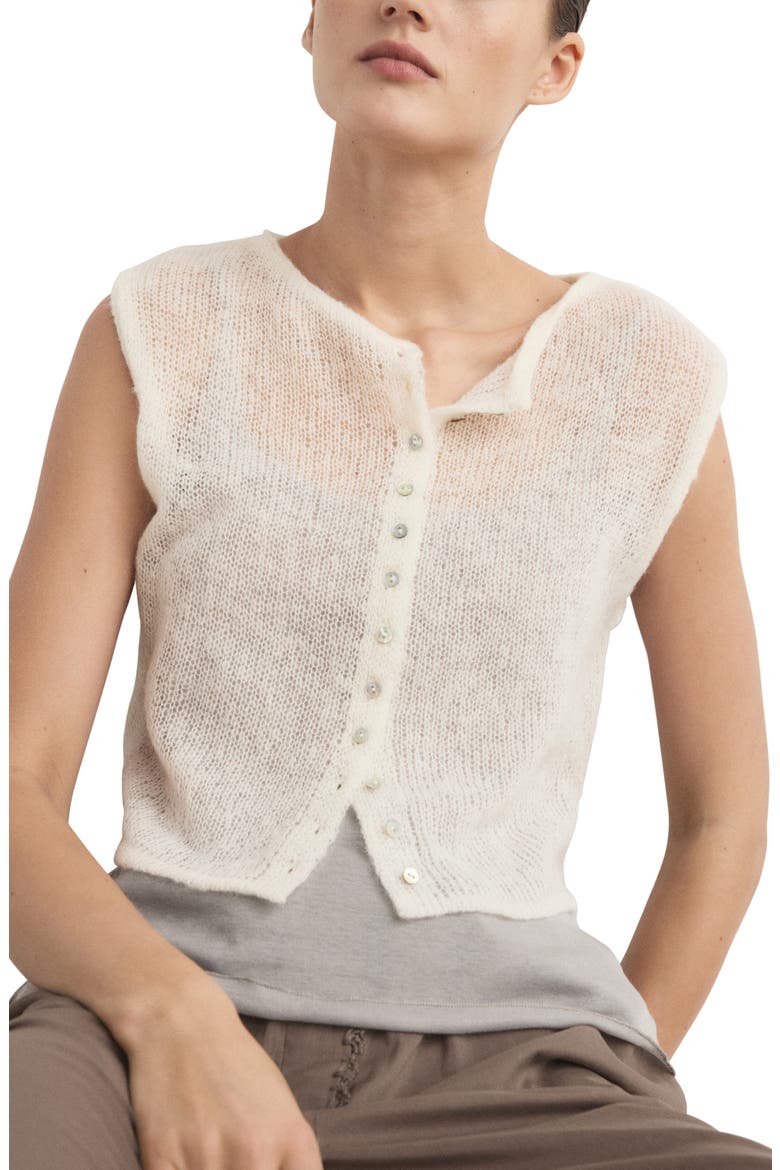 Open Knit Sweater, Main, color, OFF WHITE