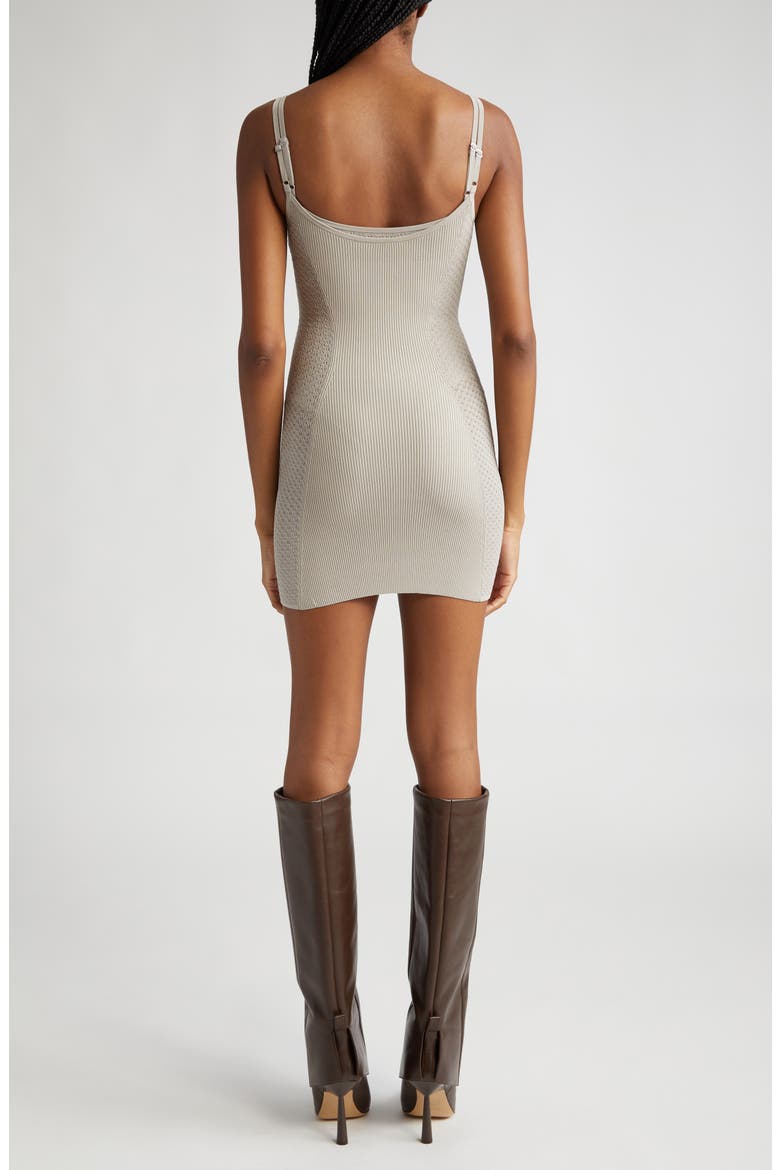 Serpent Lace Rib Body-Con Minidress, Alternate, color, ALLOY