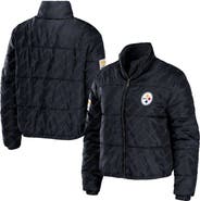 WEAR by Erin Andrews Women's WEAR by Erin Andrews Black Pittsburgh Steelers Puffer Full-Zip Cropped Jacket