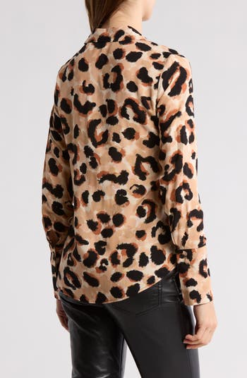 Slim Fit Dusty Leopard Button-Up Shirt