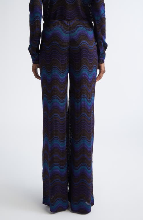 Missoni Wavy Stripe Raschel Knit Palazzo Pants In Multi