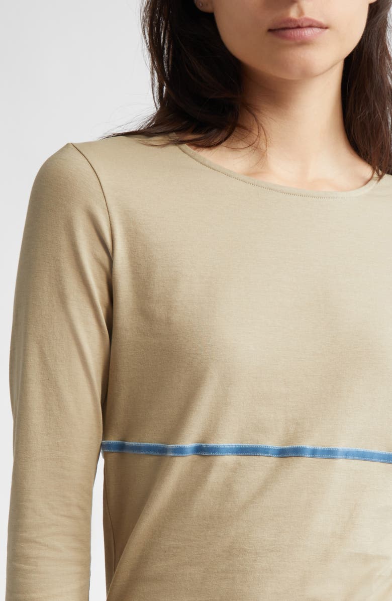 Paloma Wool Velvet Stripe Long Sleeve T-Shirt, Alternate, color, Beige