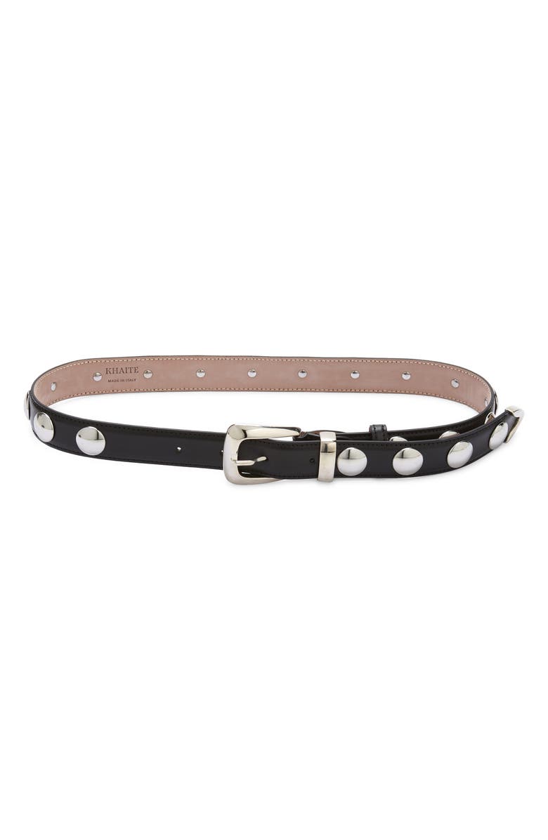 Khaite Hugo Studded Leather Belt, Main, color,